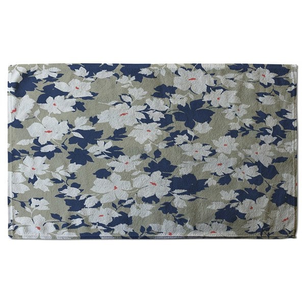 Benjamin Tate Design Grey, Purple & White Flowers (Bath Towel)