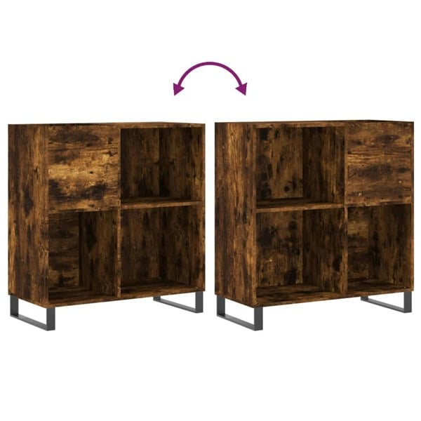 Berkfield Record Cabinet Smoked Oak 84.5x38x89 cm Engineered Wood