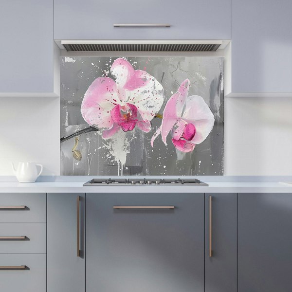 Warren Reed - Designer Pink Orchids Splashart Kitchen Splashback