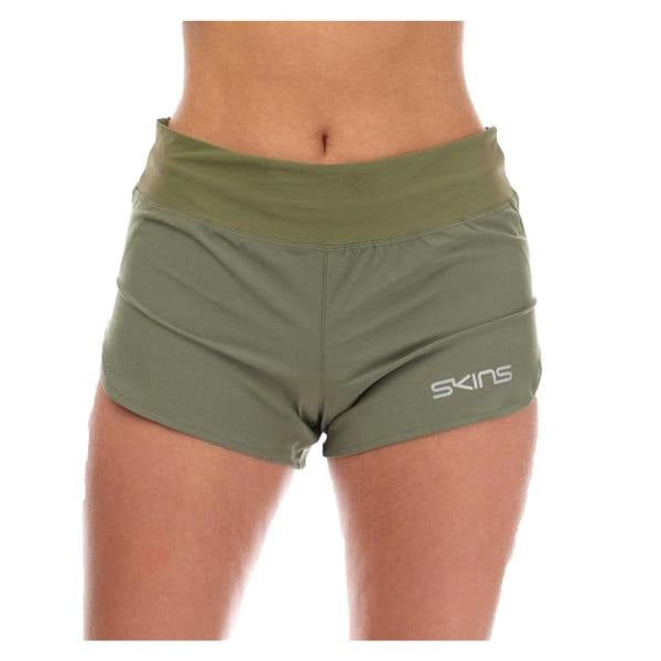 Skins Womens/Ladies Series-3 Elasticated Waist Running Shorts - Khaki - 