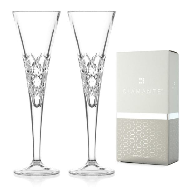 Diamante Champagne Flutes Pair ''Iceberg'' - Set of 2