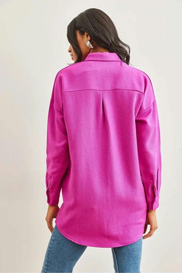 Hoxton Gal Sequin-Embellished Wool-Effect Oversized Winter Shirt