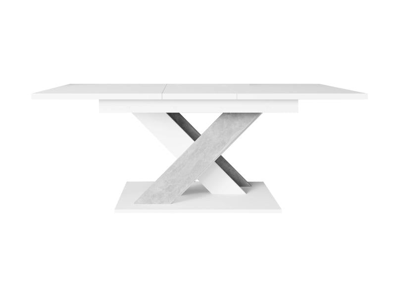 PHD Furniture BRONX Extendable Dining Table 140–180cm – White & Concrete Grey Effect