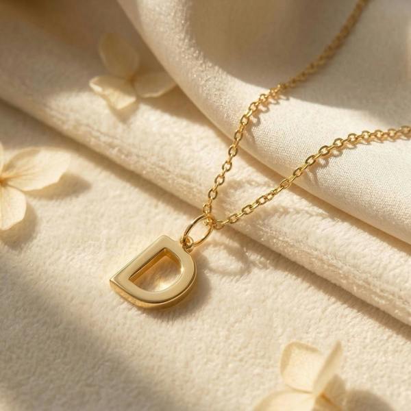 Harfi 18ct Gold Vermeil Alpha Initial Necklace