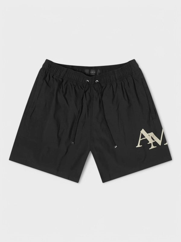 Amiri Staggered Swim Trunk Black - Supplied FashionAmiri