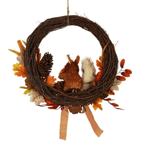 Country Living Rattan Squirrel Wreath