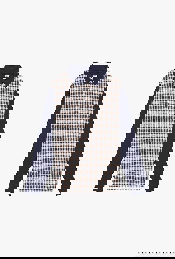 Aquascutum Active Iconic Front Club Check Long-Sleeve Polo