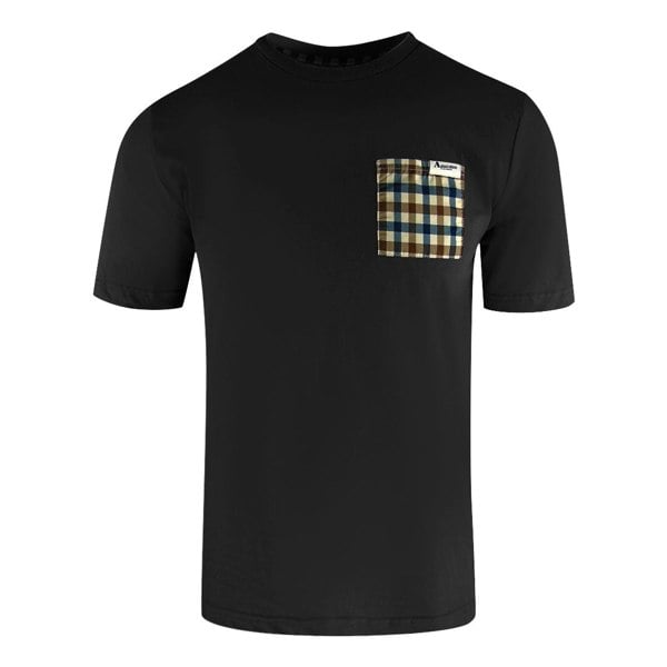 Aquascutum Active Check Pocket Black T-Shirt