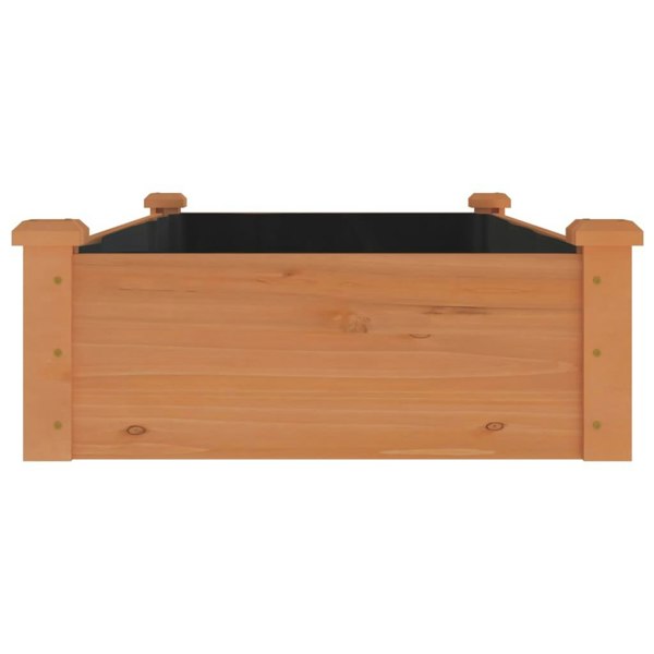 Berkfield Garden Raised Bed with Liner Brown 120x60x25 cm Solid Wood Fir