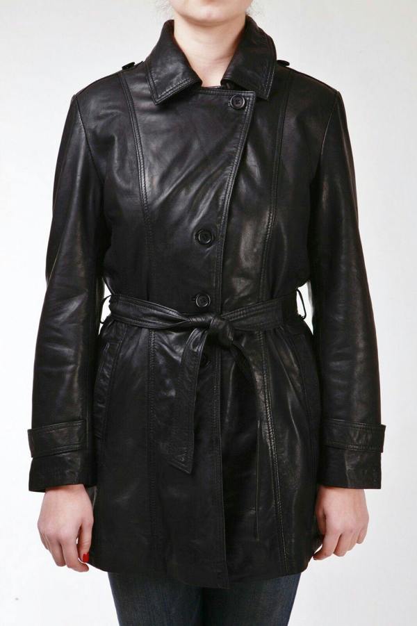 Infinity Leather Womens 3/4 Length Trench Coat-Ranchi