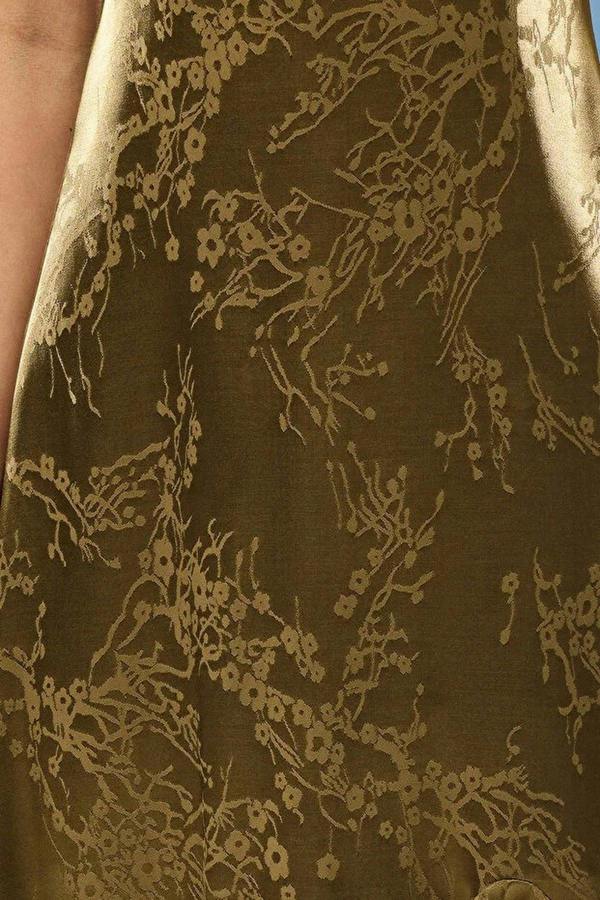 WOVCOR A-Line V-Neck Satin Woven Long Elegant Evening Dress