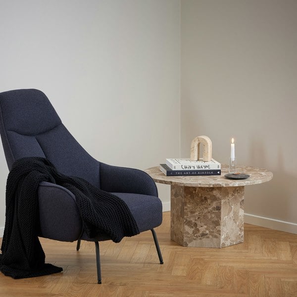 Furniture To Go Naxos Round Coffee Table in Brown Marble