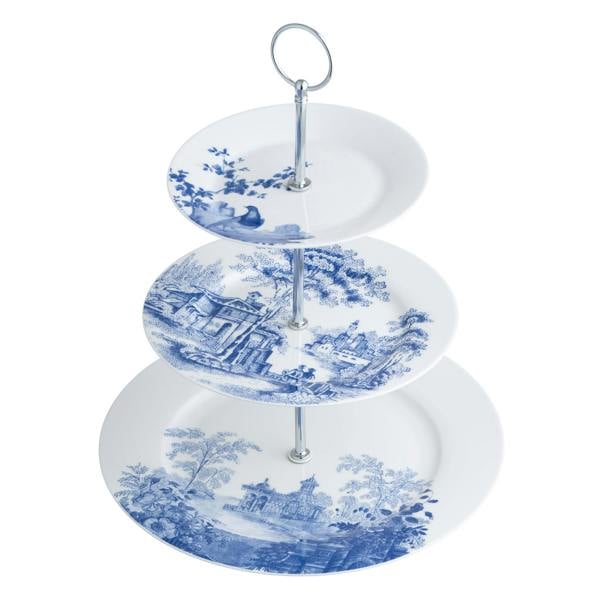 Aynsley China Aynsley Archive Blue Three Tier Cakestand