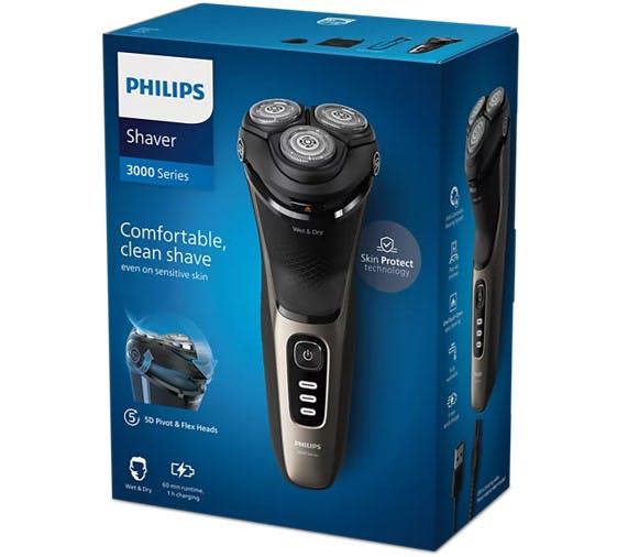Philips S3242/12 Shaver 3000 Series Wet & Dry Electric Shaver - Free Gift RRP £10