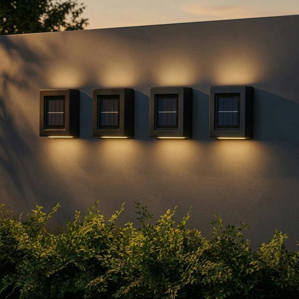 Garden Greatness 4 Pack Compact Solar Outdoor Wall 2 Way Light