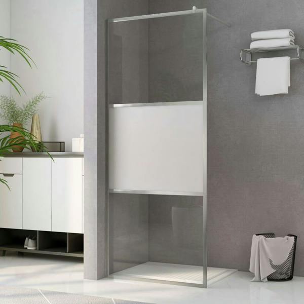 Berkfield Home Berkfield Walk-in Shower Wall with Half Frosted ESG Glass 100x195 cm