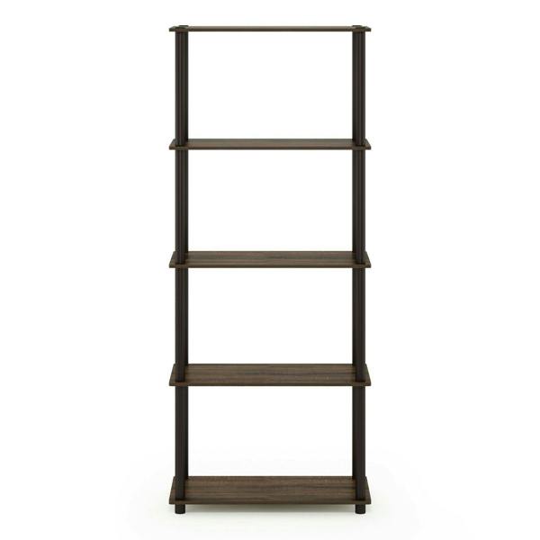WALPLUS Turn-N-Tube 5-Tier Multipurpose Shelf Display Rack, Walnut/Brown perfect for organized storage and display