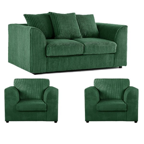 Furnishings For Less Luxor Jumbo Cord 2 Seater and 2 x Armchairs - Scatter Back