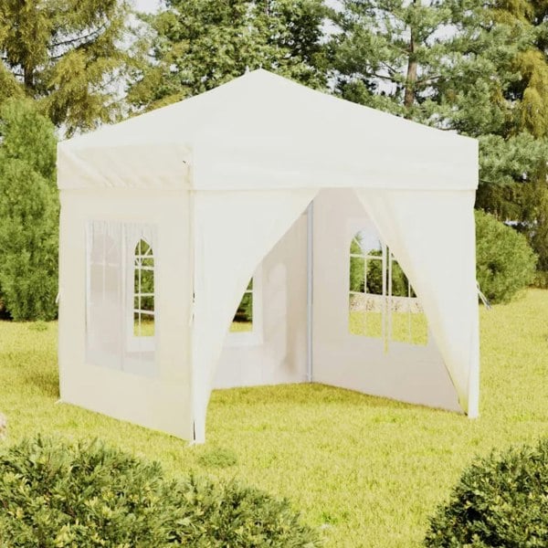 Berkfield Folding Party Tent with Sidewalls Cream 2x2 m