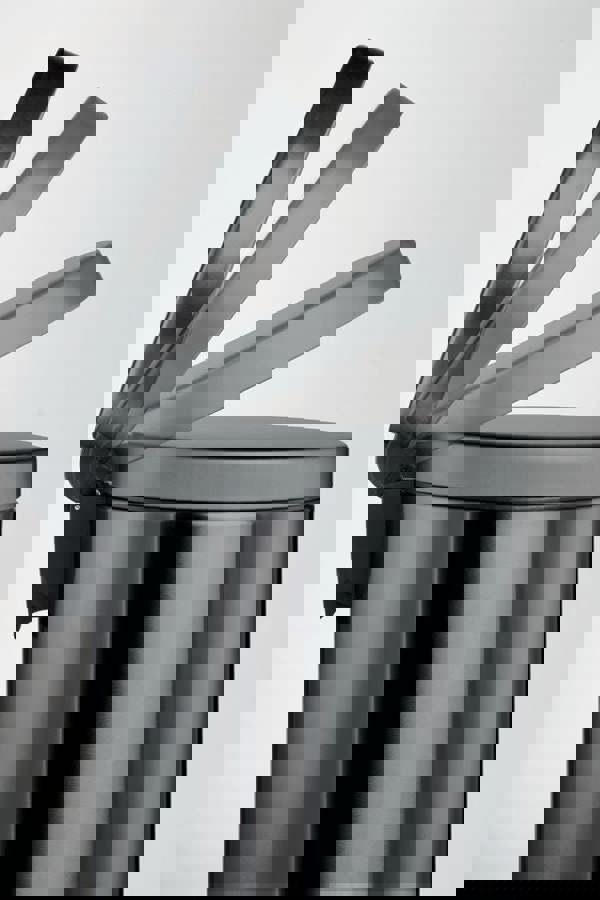 Durable Steel Pedal Bin 20L | Soft-Close Round Waste Bin | Charcoal Grey