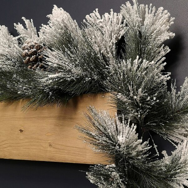 Samuel Alexander 6ft (1.8m) Premier Christmas Snow Flocked Green Garland with Pine Cones