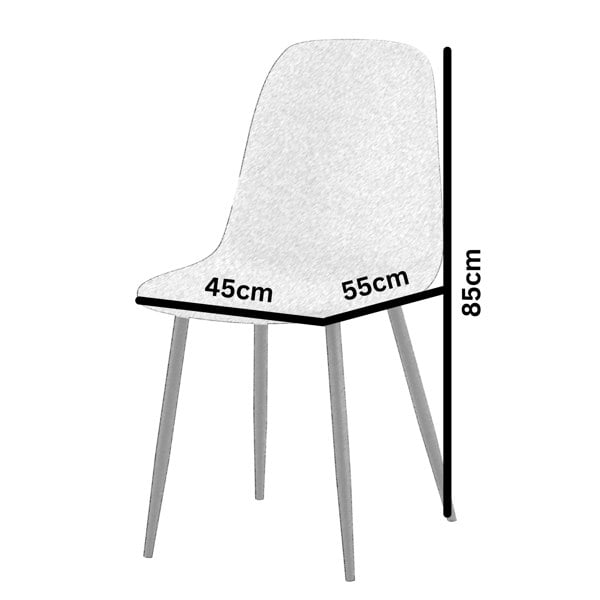 DS Living Luxe Dining Chair 2pc Cobbleston Wood Printed Coating