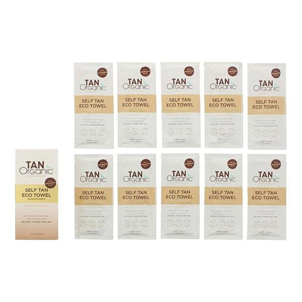TanOrganic Self Tan Eco Tanning Towel 10 x 10ml