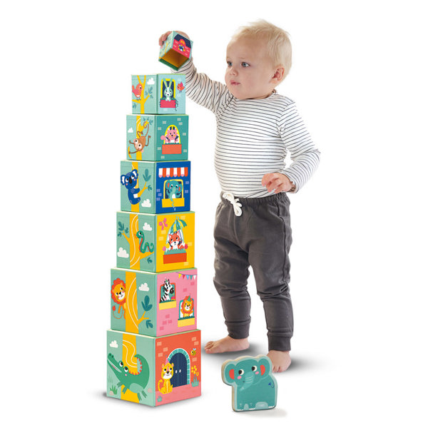 SES Creative Stacking blocks tower with animal figures