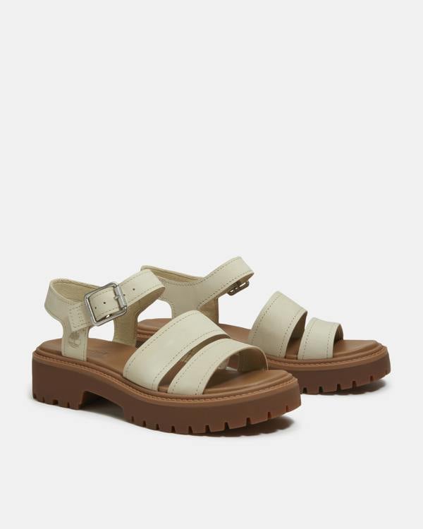 Timberland Stone Street Backstrap Nubuck Womens Sandals - Light Beige | CHO | Designer Womens Flat Sandals