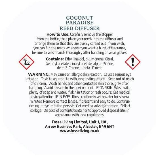 Fosse Living Coconut Paradise Reed Diffuser