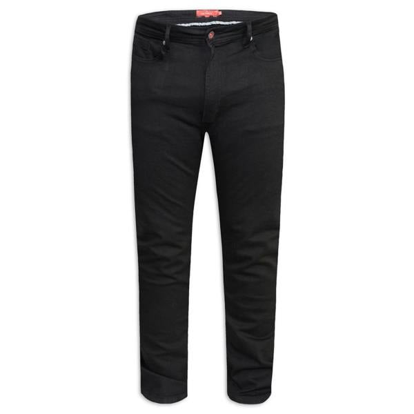 Duke Mens D555 Claude Stretch Slim Jeans - Black