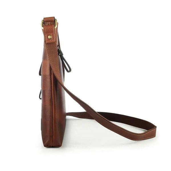 Side view of the Boho Layered Leather Bag - Ridgeback