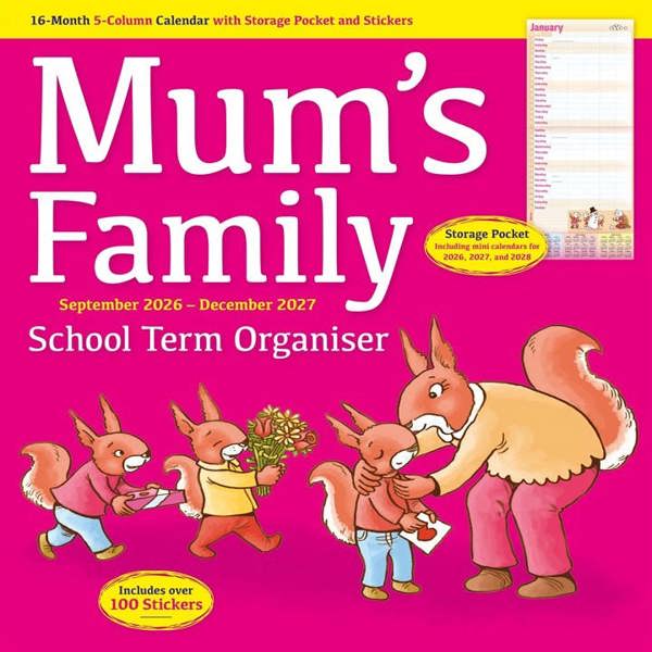 Mum's Family School Term Organiser 2026 - 2027, Family Planners, Month To View, Family, Gift