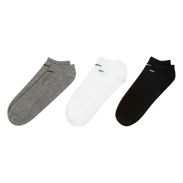 Nike Mens No-Show Socks (Pack of 3) - Black/Grey/White - 