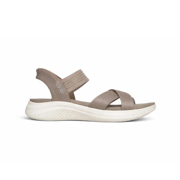 Skechers ULTRA FLEX 3.0 Ankle Strap Sandals in Taupe