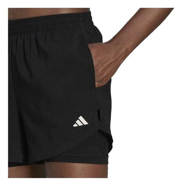 Adidas Womens/Ladies 2 in 1 Running Shorts - Black/White - 