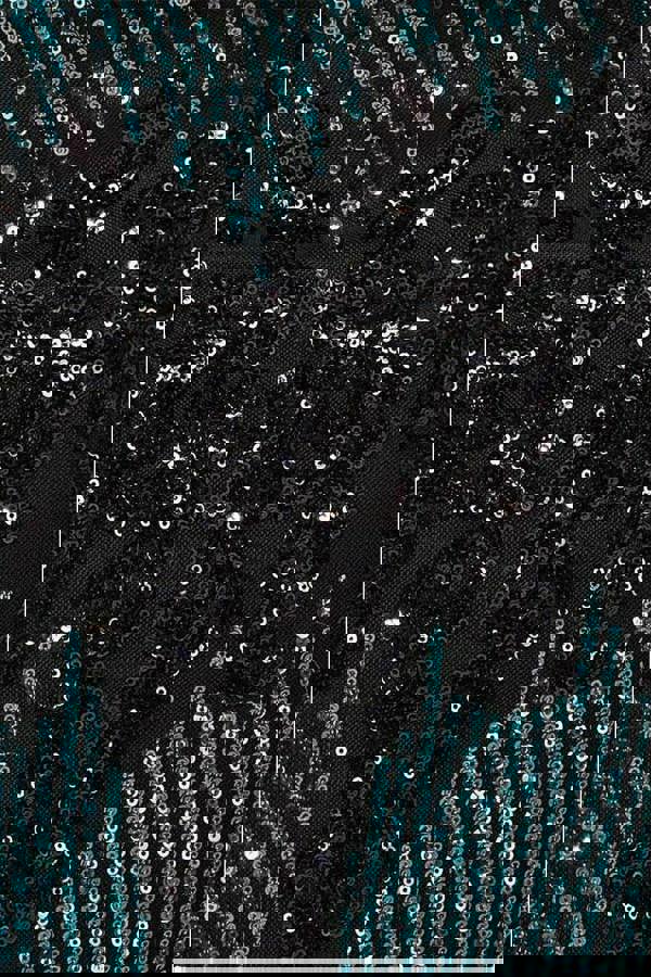 Long Sleeve Sequin Evening Maxi Dress - Emerald DR3016