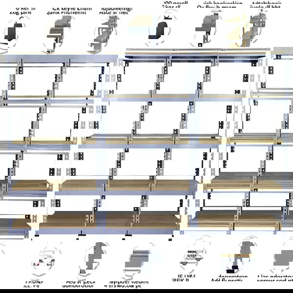 Monster Racking Q-Rax Grey Shelving Units - 90cm x 180cm x 50cm
