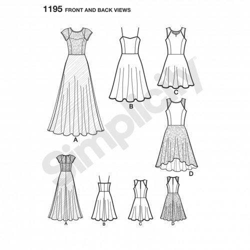 Simplicity Sewing Pattern 1195, Dresses for Women, D5 (4-6-8-10-12) - Intermediate