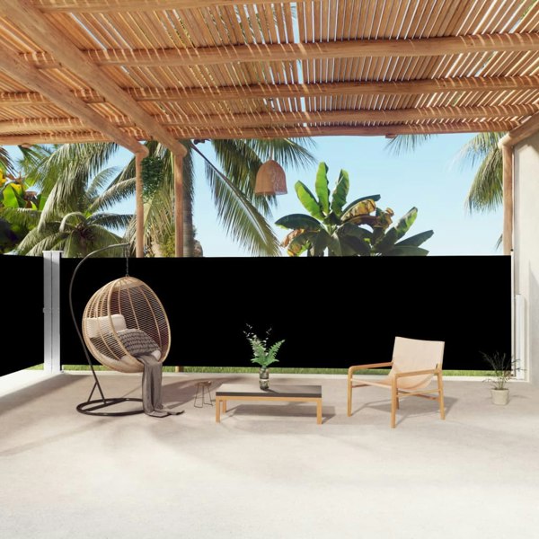Berkfield Retractable Side Awning Black 160x1000 cm