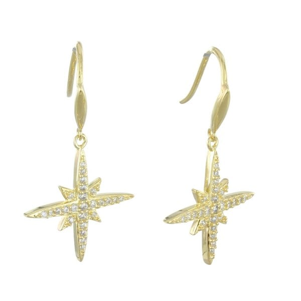 Follow that Star Sterling Silver and Pavé Drop Earrings - Reeves & Reeves