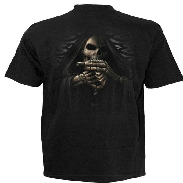 Spiral Direct Unisex Adult Bone Finger Short-Sleeved T-Shirt - Black