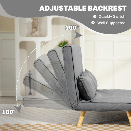 Wyld Haus Maba Linen Look Grey 2 Seater Sofa Bed