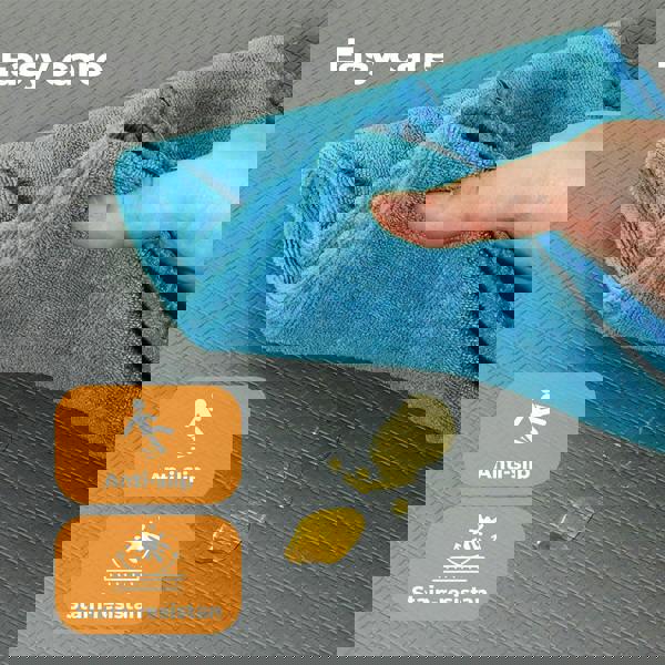 Marlow Kitchen Mat 2Pcs Non Slip Woven Rubber Floor Mat Absorbent Runner Grey