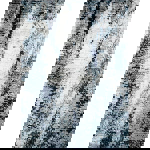 Livabliss Wanderlust-Abstract Blue Grey Black Modern Marble Rug