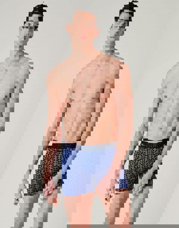 British Boxers Multipack 4 Pairs of Men's Bamboo Stretch Trunks – Minimalist Geometric