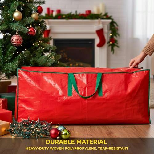 8.5ft Red Christmas Tree Storage Bag for Disassembled Artificial Trees image 6