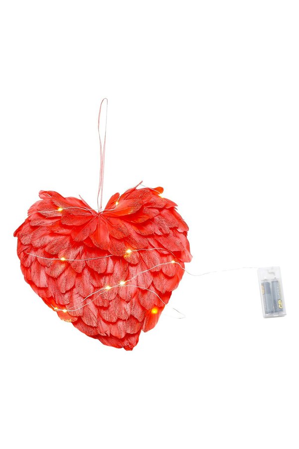 Living and Home LED Light Red Feather Creative Hanging Ornament