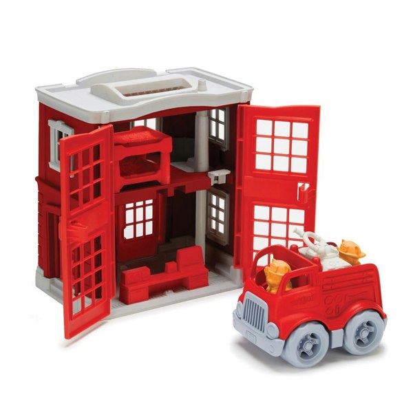 Green Toys Fire Station Playset - Made From 100% Recycled Plastic