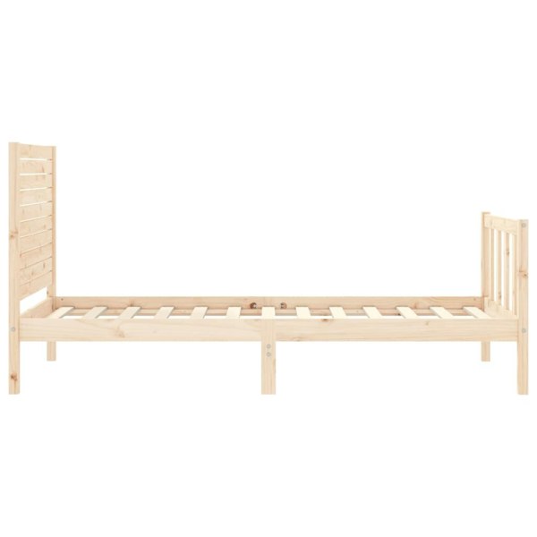 Berkfield Bed Frame with Headboard Single Solid Wood